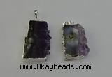 NGP6398 18*30mm - 25*40mm freeform druzy amethyst pendants