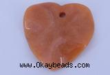 NGP640 5pcs 50*50mm heart red aventurine gemstone pendants