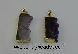 NGP6400 18*30mm - 25*40mm freeform druzy amethyst pendants