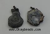 NGP6413 30*35mm - 35*40mm freeform druzy agate pendants