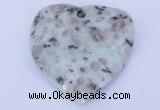 NGP642 5pcs 50*50mm heart kiwi stone pendants jewelry wholesale