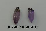 NGP6432 12*24mm - 15*30mm faceted bullet amethyst pendants