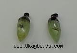 NGP6433 12*24mm - 15*30mm faceted bullet green rutilated quartz pendants