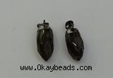 NGP6435 12*24mm - 15*30mm faceted bullet smoky quartz pendants