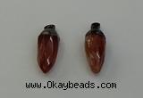 NGP6442 12*24mm - 15*30mm faceted bullet red rabbit hair pendants