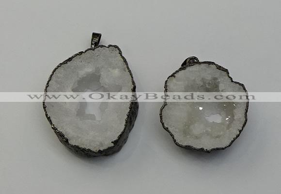 NGP6480 30*35mm - 35*45mm freeform druzy agate gemstone pendants