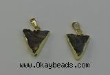 NGP6548 18*20mm - 20*25mm triangle druzy agate gemstone pendants