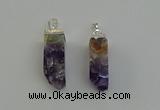 NGP6556 10*20mm - 11*30mm sticks druzy amethyst pendants