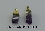 NGP6557 10*20mm - 11*30mm sticks druzy amethyst pendants