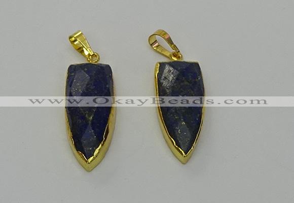 NGP6564 12*35mm - 15*40mm arrowhead lapis lazuli pendants