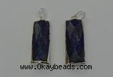 NGP6566 14*30mm - 15*38mm faceted rectangle lapis lazuli pendants