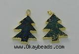 NGP6579 30*40mm - 32*40mm Christmas tree sea sediment jasper pendants