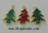 NGP6581 30*40mm - 32*40mm Christmas tree sea sediment jasper pendants