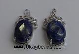 NGP6643 18*25mm faceted oval lapis lazuli gemstone pendants