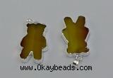 NGP6652 22*38mm Animal or V-shaped agate gemstone pendants