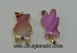 NGP6662 22*38mm Animal or V-shaped agate gemstone pendants