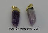 NGP6681 12*25mm - 12*30mm sticks druzy amethyst pendants