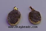 NGP6685 20*30mm - 22*32mm freeform druzy agate gemstone pendants