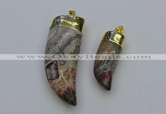 NGP6703 15*35mm - 20*50mm horn agate gemstone pendants