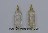 NGP6730 13*40mm sticks white crystal gemstone pendants wholesale