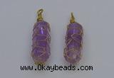 NGP6733 13*40mm sticks amethyst gemstone pendants wholesale