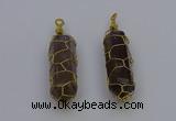 NGP6737 13*40mm sticks smoky quartz gemstone pendants wholesale