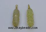 NGP6739 13*40mm sticks lemon quartz gemstone pendants wholesale