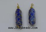 NGP6750 13*40mm sticks lapis lazuli gemstone pendants wholesale