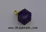 NGP6766 15*22mm cube amethyst gemstone pendants wholesale