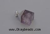 NGP6785 15*22mm cube light amethyst gemstone pendants wholesale