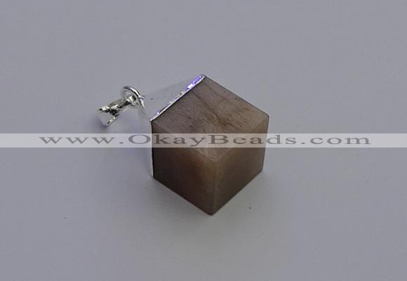 NGP6794 15*22mm cube moonstone gemstone pendants wholesale