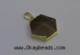 NGP6814 24*25mm hexagon moonstone gemstone pendants wholesale