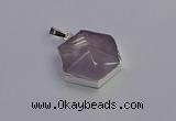 NGP6825 24*25mm hexagon light amethyst gemstone pendants wholesale