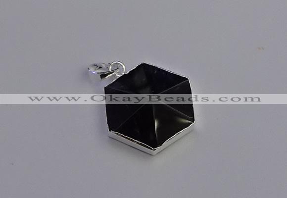 NGP6826 24*25mm hexagon amethyst gemstone pendants wholesale