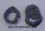 NGP6846 35*45mm - 40*50mm freeform plated druzy agate pendants