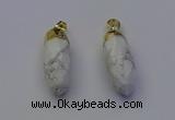 NGP6880 12*30mm - 15*30mm faceted bullet white howlite pendants