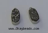 NGP6896 10*22mm - 12*25mm freeform plated druzy quartz pendants