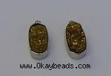 NGP6897 10*22mm - 12*25mm freeform plated druzy quartz pendants