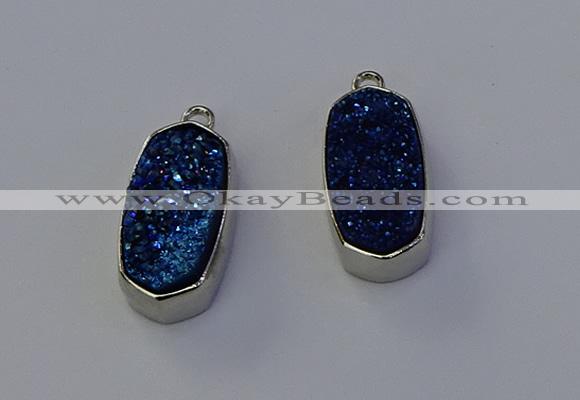 NGP6900 10*22mm - 12*25mm freeform plated druzy quartz pendants