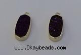 NGP6912 10*22mm - 12*25mm freeform plated druzy quartz pendants