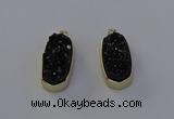 NGP6913 10*22mm - 12*25mm freeform plated druzy quartz pendants