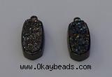 NGP6921 10*22mm - 12*25mm freeform plated druzy quartz pendants