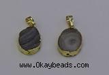 NGP6941 15*20mm oval druzy agate pendants wholesale