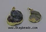 NGP6943 18*25mm - 25*30mm freeform druzy agate pendants wholesale