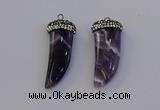 NGP6975 12*40mm - 15*45mm horn amethyst pendants wholesale