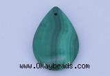 NGP701 22*30mm flat teardrop natural malachite gemstone pendant