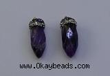 NGP7060 12*30mm - 15*35mm faceted bullet amethyst pendants