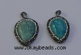 NGP7100 25*30mm - 28*35mm flat teardrop amazonite pendants