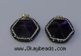 NGP7116 30*30mm hexagon amethyst gemstone pendants wholesale