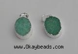 NGP7189 15*20mm oval druzy quartz pendants wholesale